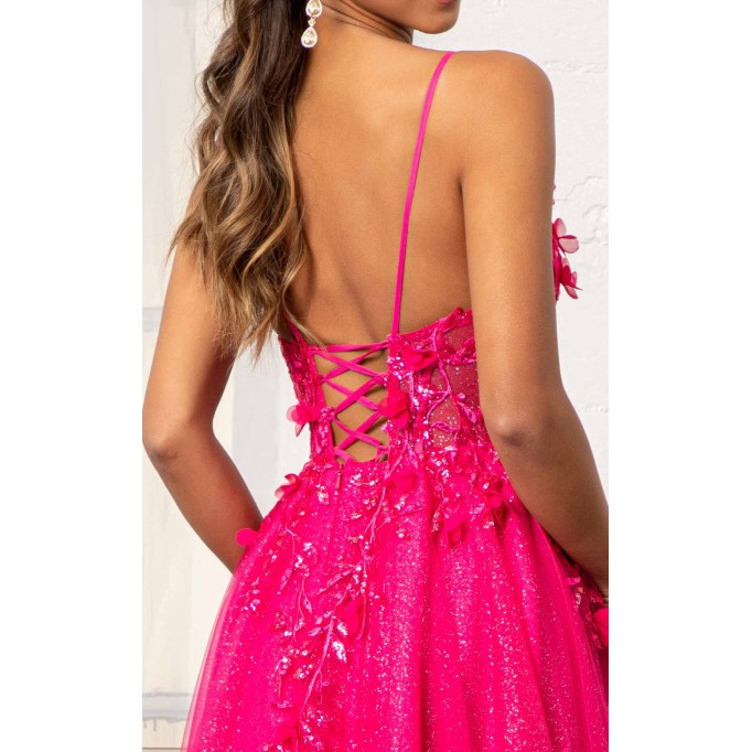 Floral Print Halter Evening GL3034 Dress