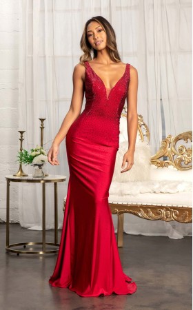 Floral Print Halter Evening GL3037 Dress