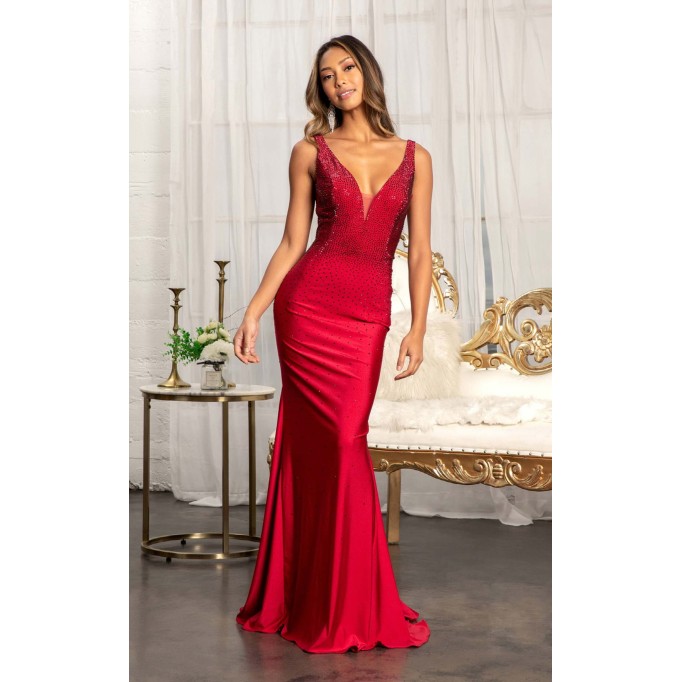 Floral Print Halter Evening GL3037 Dress