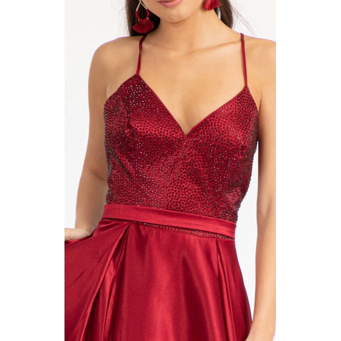 Floral Print Halter Evening GL3040 Dress