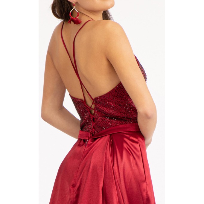 Floral Print Halter Evening GL3040 Dress