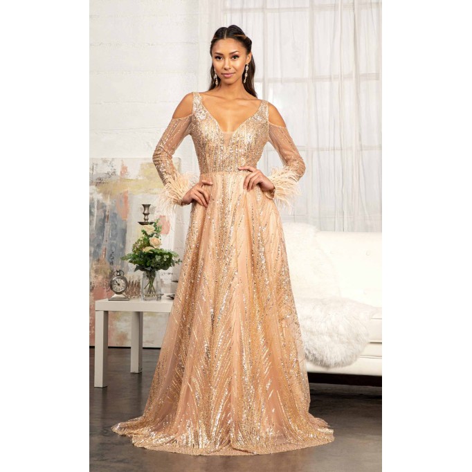Floral Print Halter Evening GL3041 Dress
