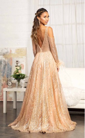 Floral Print Halter Evening GL3041 Dress