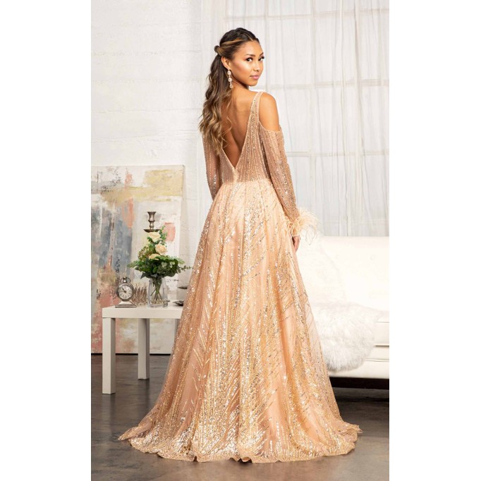 Floral Print Halter Evening GL3041 Dress