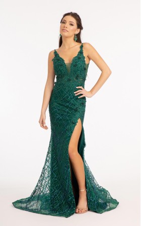 Floral Print Halter Evening GL3042 Dress