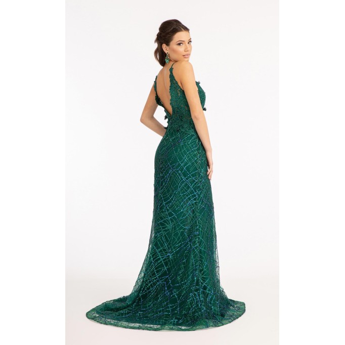 Floral Print Halter Evening GL3042 Dress
