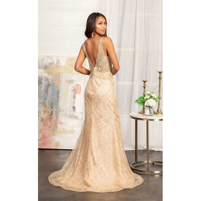 Floral Print Halter Evening GL3042 Dress