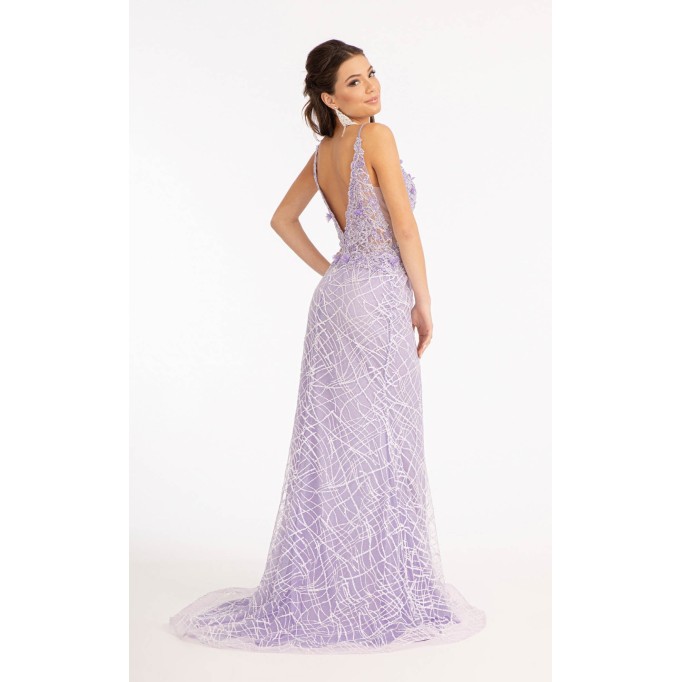 Floral Print Halter Evening GL3042 Dress