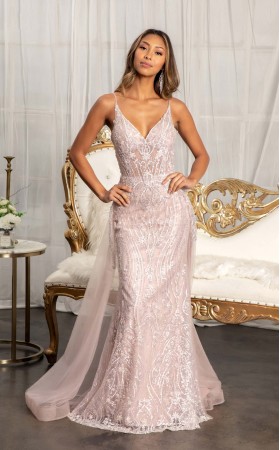 Floral Print Halter Evening GL3043 Dress