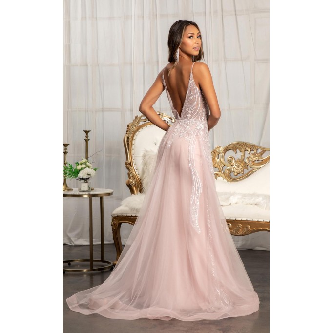 Floral Print Halter Evening GL3043 Dress