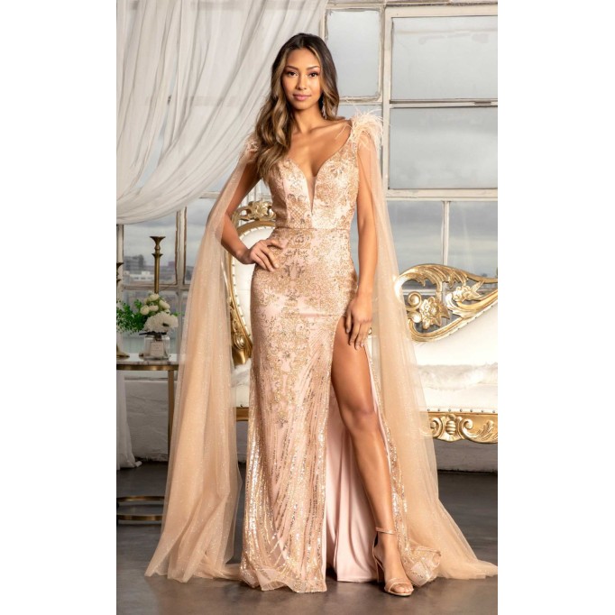 Floral Print Halter Evening GL3047 Dress