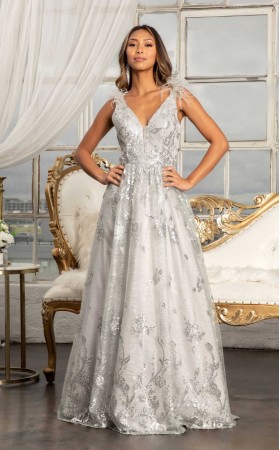 Floral Print Halter Evening GL3048 Dress