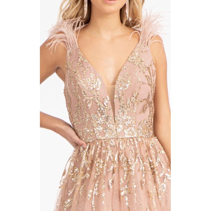 Floral Print Halter Evening GL3048 Dress