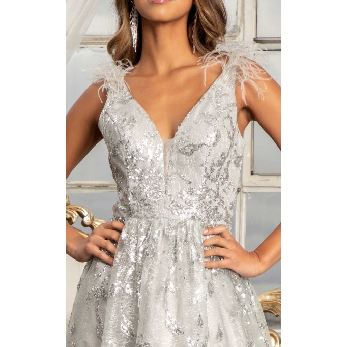 Floral Print Halter Evening GL3048 Dress