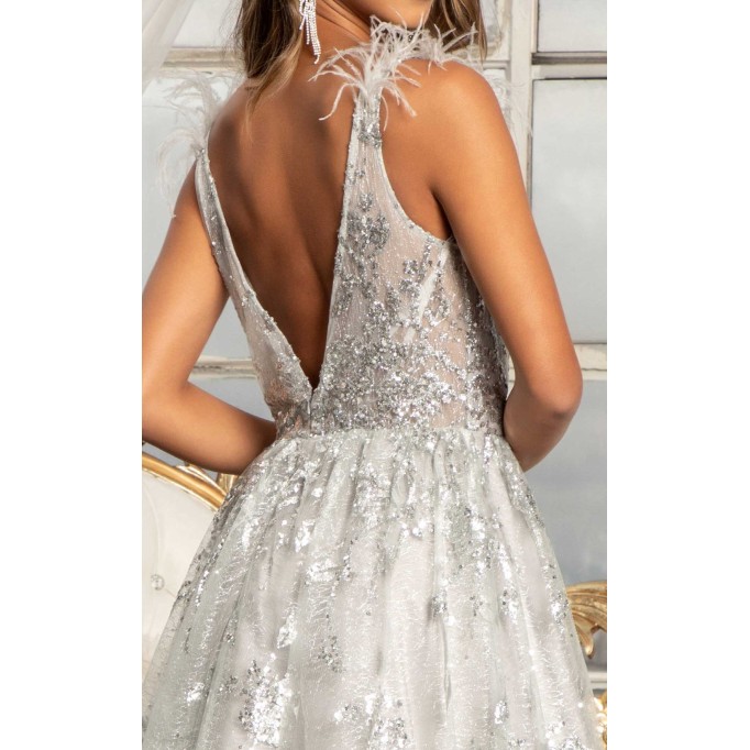 Floral Print Halter Evening GL3048 Dress