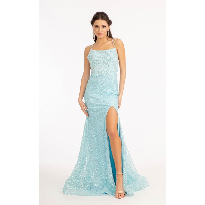 Floral Print Halter Evening GL3052 Dress