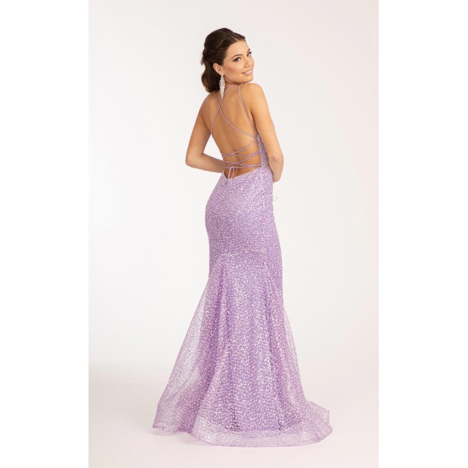Floral Print Halter Evening GL3052 Dress