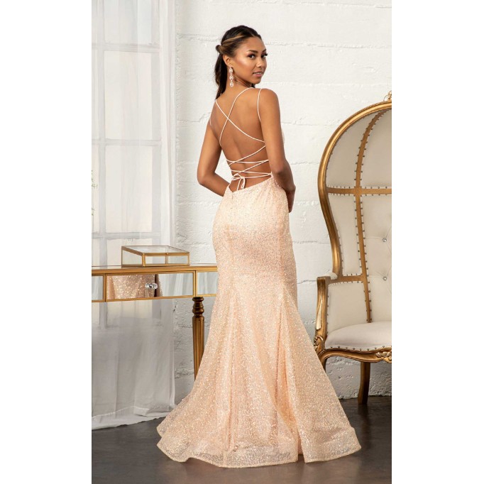 Floral Print Halter Evening GL3052 Dress