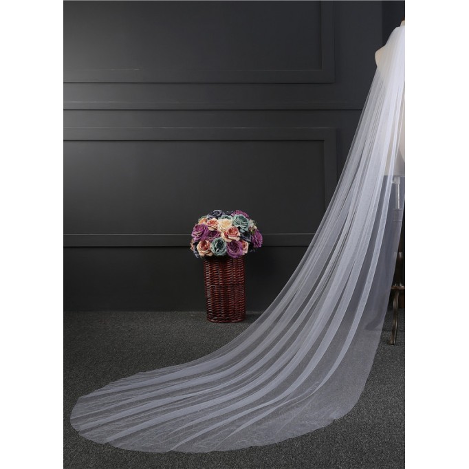 One-tier Cut Edge Cathedral Bridal Veils