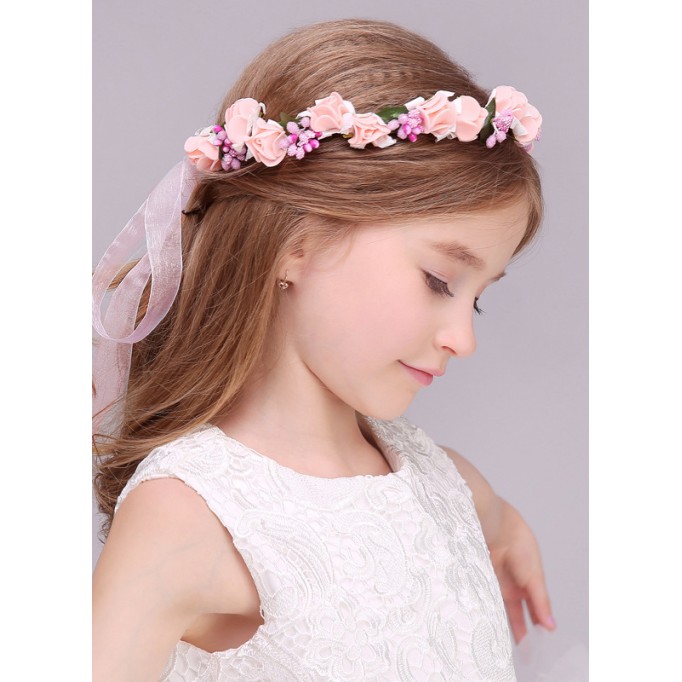 Silk With Ribbon Headbands ( Including Wrist Corsage)