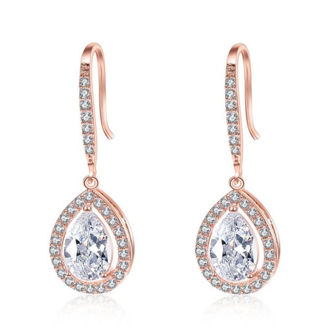 Ladies' Shining Alloy With Irregular Cubic Zirconia Earrings