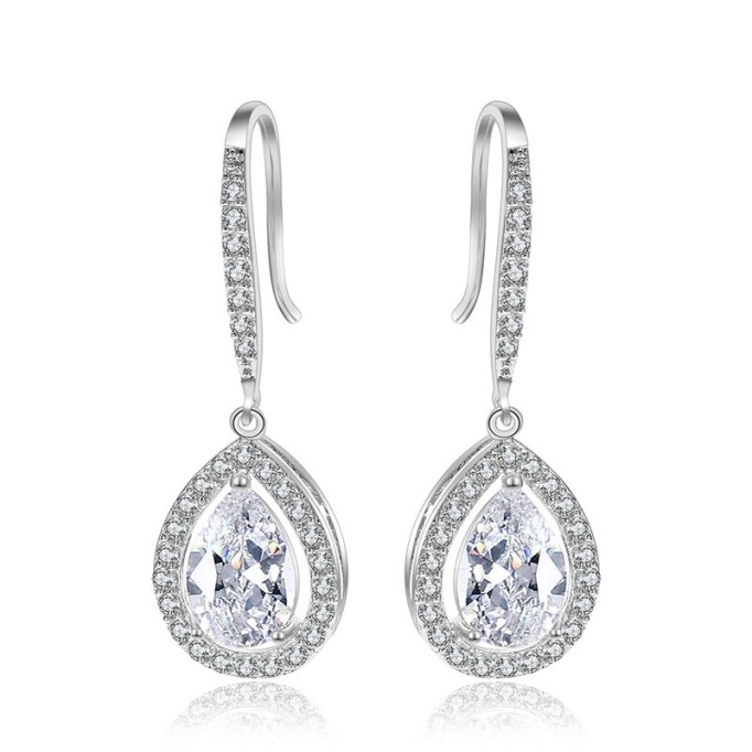 Ladies' Shining Alloy With Irregular Cubic Zirconia Earrings