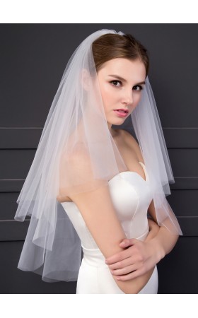 Two-tier Cut Edge Elbow Bridal Veils