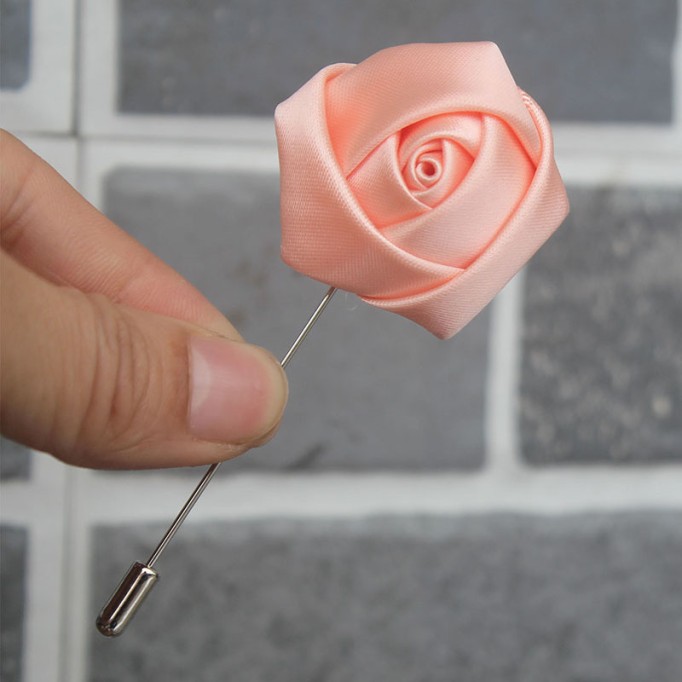 Romantic Free-Form Satin Boutonniere (Sold in a single piece) -
