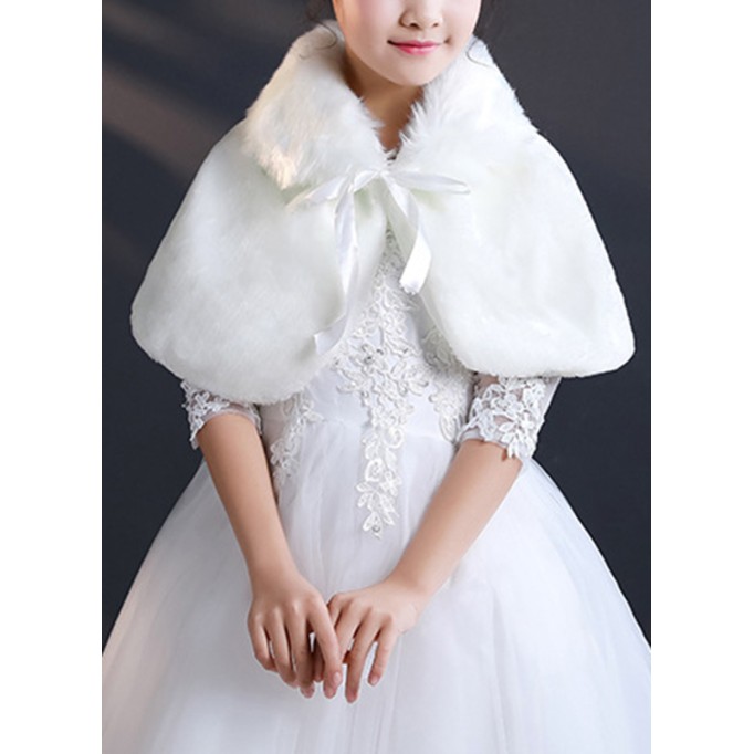 Faux Fur With Bow Wraps