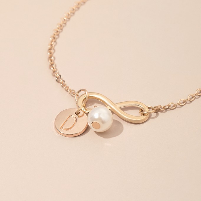 Elegant Alloy With Irregular Pearl Initial Bracelets Bracelets