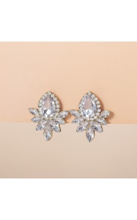 Ladies' Elegant Alloy With Irregular Rhinestone Earrings