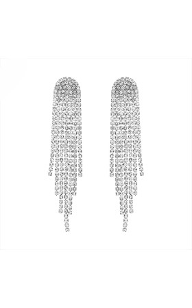 Ladies' Beautiful Alloy With Irregular Cubic Zirconia Earrings