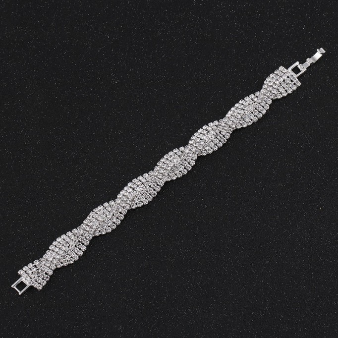 Ladies' Beautiful Alloy With Irregular Cubic Zirconia Bracelets