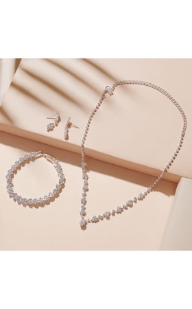 Ladies' Elegant Alloy With Irregular Cubic Zirconia Jewelry Sets