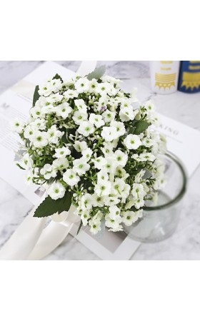 Classic Round Silk Flower Bridal Bouquets (Sold in a single piece) - Bridal Bouquets