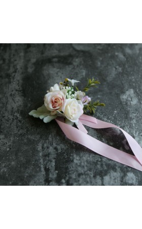 Girly Free-Form Silk Flower Wrist Corsage (Sold in a single piece) - Wrist Corsage
