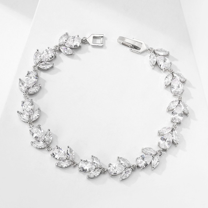 Beautiful Alloy With Irregular Cubic Zirconia Bracelets