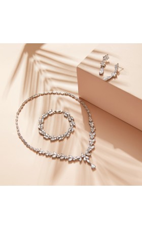 Ladies' Beautiful Alloy With Irregular Cubic Zirconia Jewelry Sets For Her