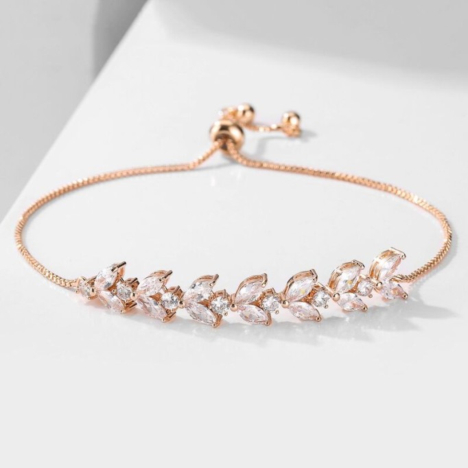 Ladies' Beautiful Alloy With Irregular Cubic Zirconia Bracelets