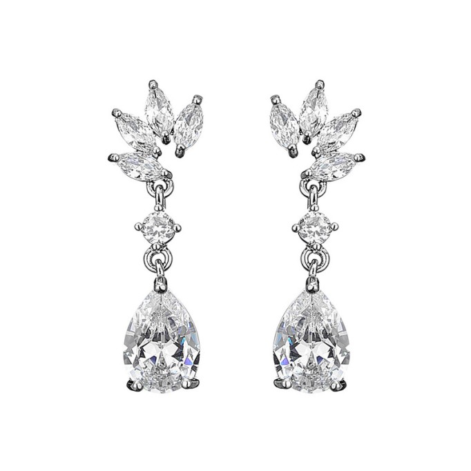 Ladies' Beautiful Alloy With Irregular Cubic Zirconia Earrings