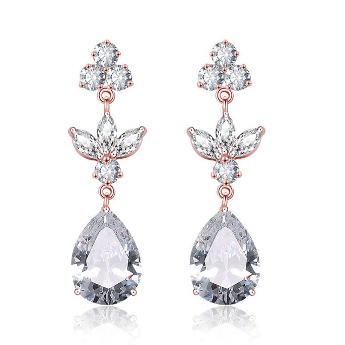 Ladies' Beautiful Alloy With Irregular Cubic Zirconia Earrings