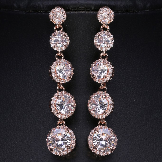 Ladies' Beautiful Alloy With Irregular Cubic Zirconia Earrings