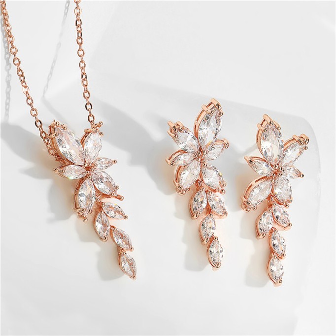Ladies' Elegant Alloy With Irregular Cubic Zirconia Jewelry Sets