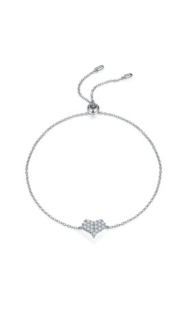 Classic Silver With Round Rhinestone Bracelets