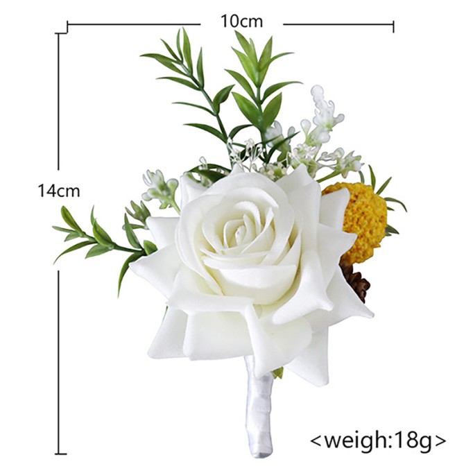 Pretty/Fancy/Fascinating/Graceful Free-Form Silk Flower Boutonniere -