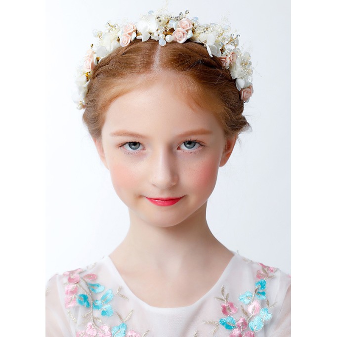 Flower Girl Alloy/Imitation Pearls Fenduchs With Rhinestones/Applique/Faux Pearl