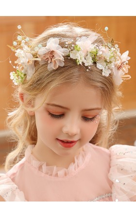 Flower Girl Tulle/Alloy/Sequin/Plastic Fenduchs With Lace/Flower/Sequin/Pearl