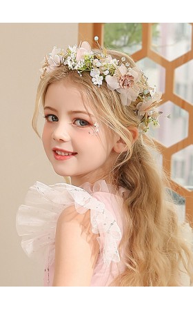 Flower Girl Tulle/Alloy/Sequin/Plastic Fenduchs With Lace/Flower/Sequin/Pearl
