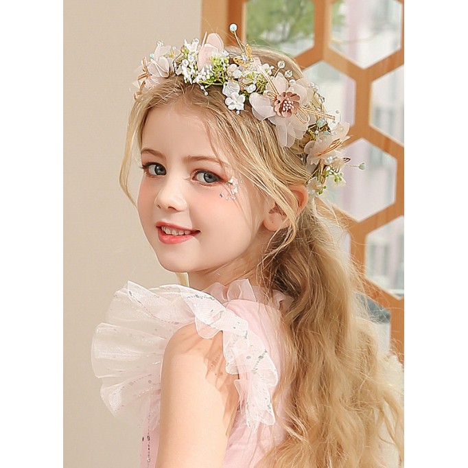 Flower Girl Tulle/Alloy/Sequin/Plastic Fenduchs With Lace/Flower/Sequin/Pearl
