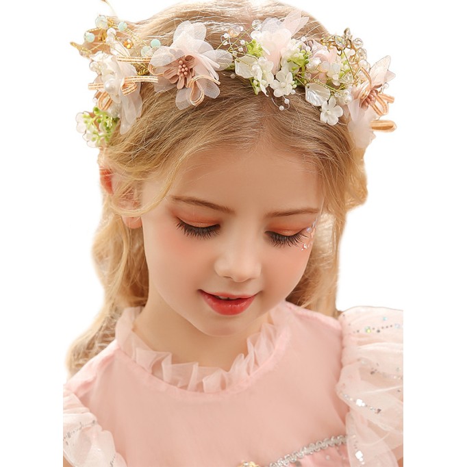 Flower Girl Tulle/Alloy/Sequin/Plastic Fenduchs With Lace/Flower/Sequin/Pearl